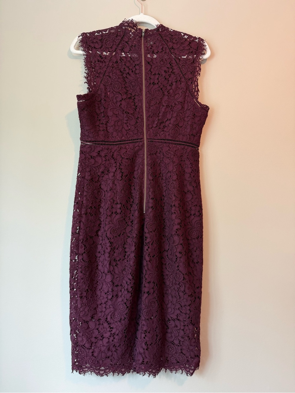 Bardot Plum Lace Midi Dress - Picture 2 of 5